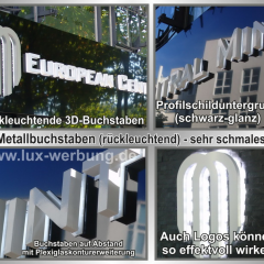 89 3d lichtreklame leuchtwerbung München Ingolstadt metallbuchstabe rueckleuchte individueler schriftzug 