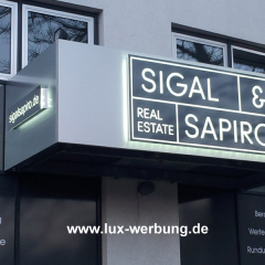 berlin werbetechnik gravurschilder werbeträger lichtreklame shapiro mit led beleuchtung außenwerbung leuchtreklame