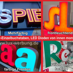 beispiel einzelbuchstaben mit beleuchtung profilbuchstaben mit umleimer led dioden lichtreklame hamburg bremen werbung