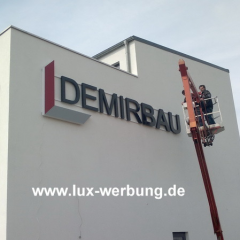 montage mit arbeitsbühne Leuchtbuchstabe 3D LED Profilbuchstabe Leuchtreklame Leuchtwerbung, Metallbuchstaben & Wandbuchstaben beleuchtete +Schriftzug Außenwerbung 