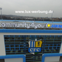 stadionwerbung Leuchtreklame Lichtreklame Leuchtwerbung Außenwerbung Leuchtbuchstaben Reliefbuchstaben
Profilbuchstaben 3D LED Einzelbuchstaben LED Dioden Fassadenwerbung Werbetechnik Berlin LED Beleuchtung Metallbuchstaben Plexibuchstaben Acrylbuchstaben Werbeanlagen Werbeträger  Gravurkasten Dibondkasten dekupierte Buchstaben Leuchtkasten Acrylbuchstaben