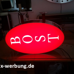 ausstecker, leuchtwerbung, leuchtreklame beidseitige leuchtkasten mit beleichtung 